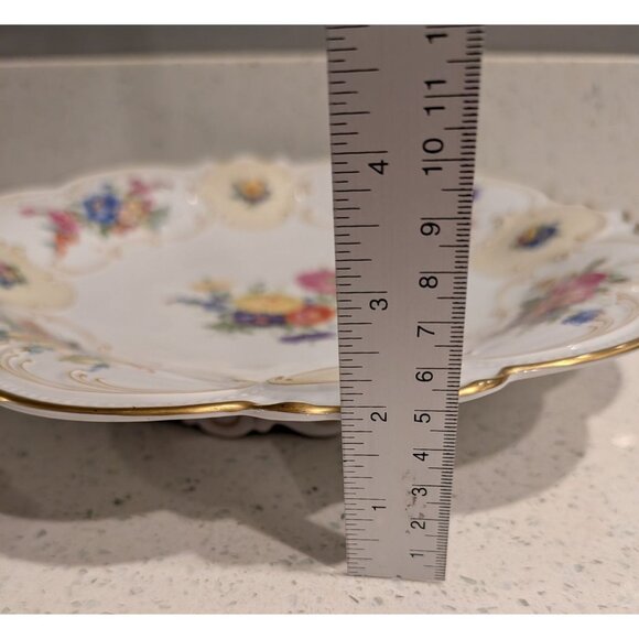 Bavaria Tirschenreuth Germany Floral Scalloped Porcelain Plates Pair set of 2 - Picture 13 of 16